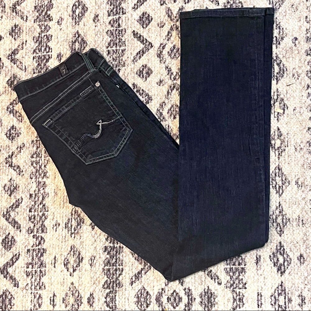 7 for all mankind straight leg dark wash tall jean Size 28